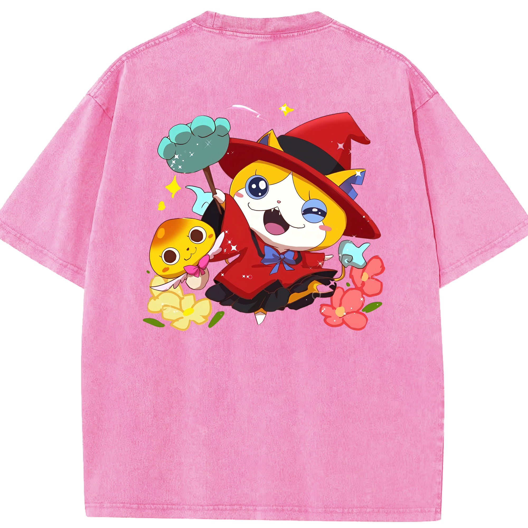 （画像用） 妖怪ウォッチ Yo-kai Watch 綿100% ヴィンテージ風 半袖Tシャツ（背面プリント）
